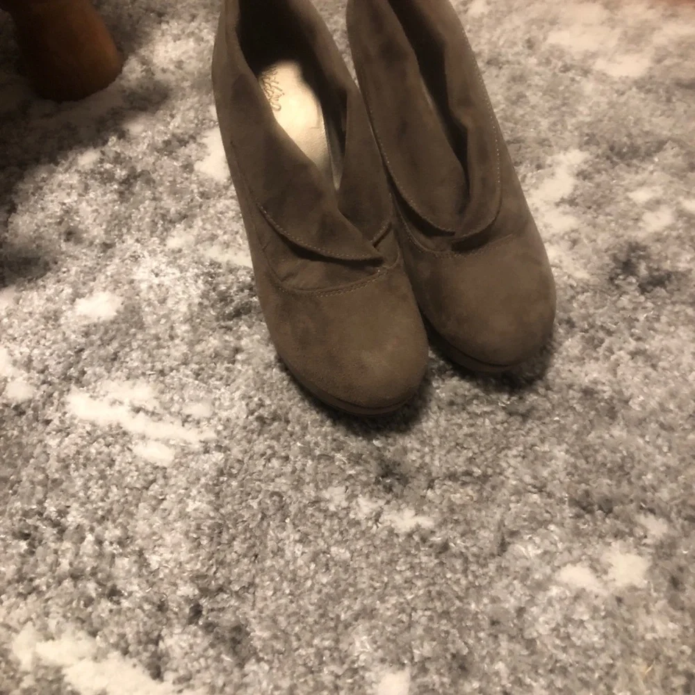 Mossimo Supply Co. Brown Suede Draped High Heel Ankle Booties